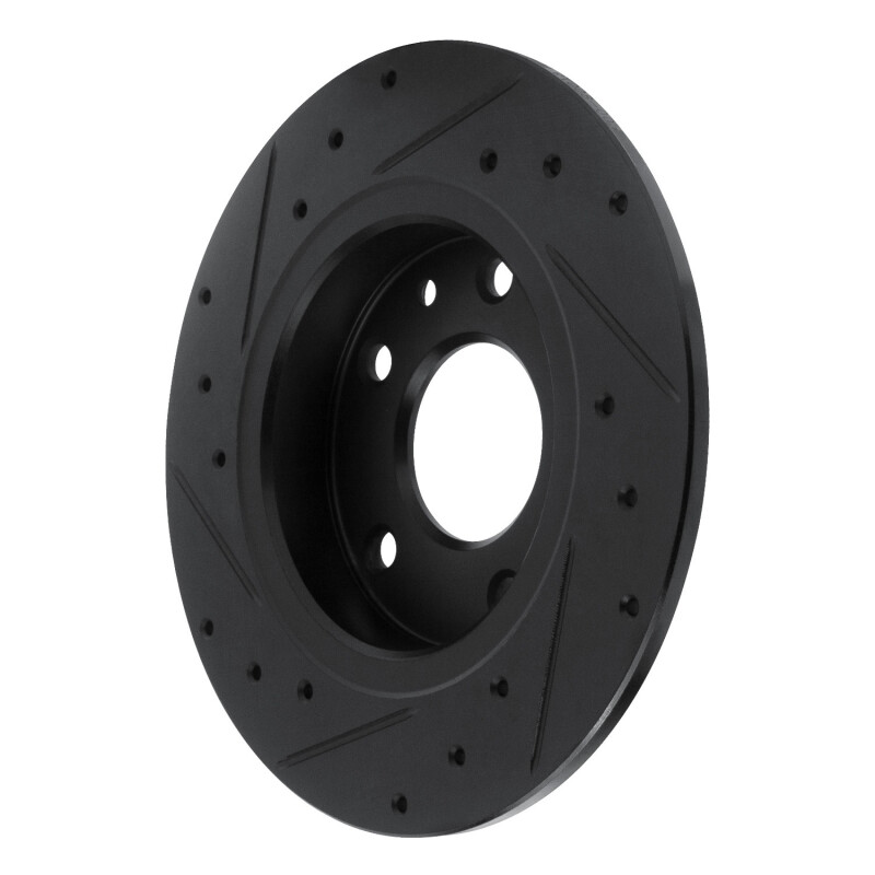 Mazda 3 Brake Rotor (1) - Rear Right - R1 Concepts - Drilled & Slotted - Black - `14-`25